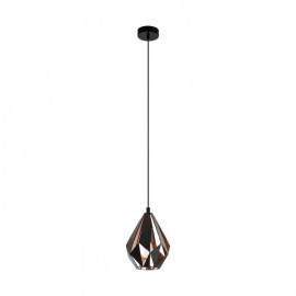 Eglo-Carlton 1 Small Pendant Black Copper - 49997